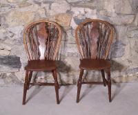 Pr 18thc  English Windsor braceback side chairs c1750