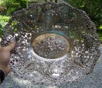 Continental handmade silver bread or cake basket 19th century