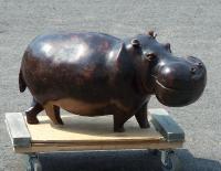 Hand carved mahogany Hippopotamus sculpture