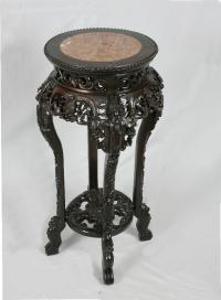 Chinese rosewood plant stand with  inset marble  c1860