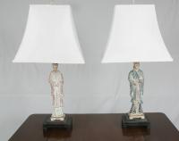 Pair of Chinese figural lamps c1950