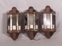 Set of 3 tin hanging corner wall sconces