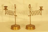Pair brass extending candlesticks c1880