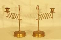 Pair brass extending candlesticks c1880