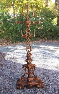 American Victorian cast iron hall coat tree c1880