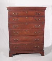 American Chippendale country cherry CT six drawer chest c1760