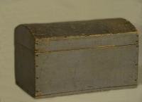 Early American country blue pine domed document box c 1800