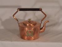 French Empire solid copper and brass kettle or  teapot c1900