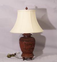 Chinese cinnabar lamp c1820 to 1870