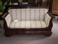 Rare American Empire mahogany sleigh settee circa 1836.