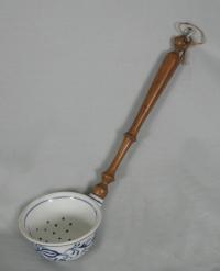 Meissen porcelain onion pattern seive or drain ladle