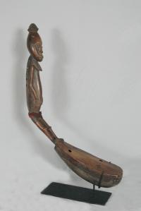 African bow harp with female figure