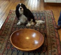 New England lg hand turned pine bowl c1840