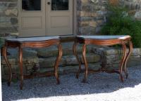 Pair of English rosewood servers or consoles c1880