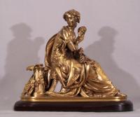 Joseph Charels de Blezer ormolu bronze  sculpture of arts muse
