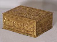 E F Caldwell gilt copper box c1900