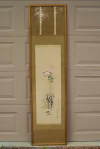 19th century Japanese silk scroll