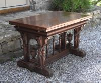 Renaissance Revival walnut draw table c1875
