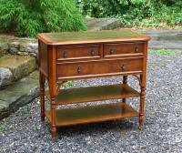 Vintage English Regency burl elm library table