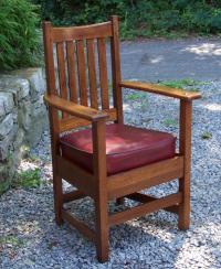 Limbert American Arts Crafts oak arm desk chair c1900