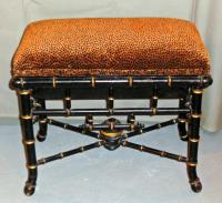 English Victorian faux bamboo music bench