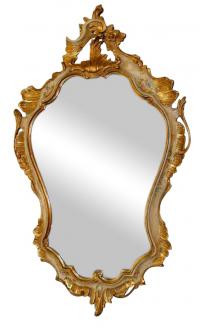Venetian Rococo style cartouche shaped mirror c1910