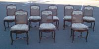 H Vesque French set of 8 walnut dining chairs