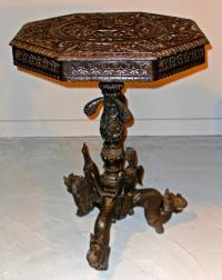 Anglo Raj ebonized hardwood table c1855