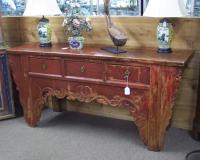 Chinese coffer in original red paint c1800