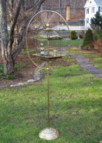 Hendryx adjustable brass birdcage on stand c1905