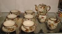 Antique Japanese Satsuma china tea set