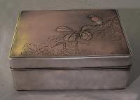 Japanese silver and bronze box mixed metal box c1880
