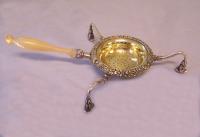 French silver strainer with gold vermeil Paris c1820