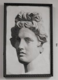 Jennie M Burr charcoal drawing of  woman