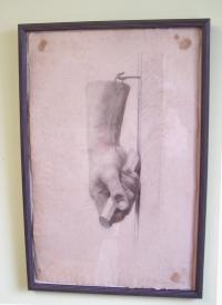 Fannie C  Burr charcoal drawing of hand c1880