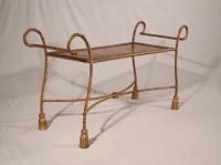 Vintage gilt iron rope twist window bench