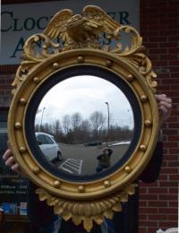 American Federal eagle top gold leaf bullseye mirror c1800