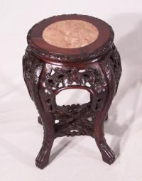 Chinese rosewood marble top plant stand c1860