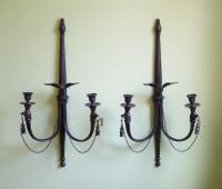 Bradley and Hubbard bronze candle sconces c1900