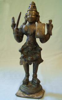 Early Bronze sculpture of a Temple God India 16th to 17th century