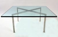 Knoll studio barcelona coffee table stainless steel and glass c1950