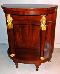 French Empire mahogany demi-lune console table c1850