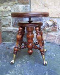 Adjustable piano stool Bancroft Company lowell Mass c1900