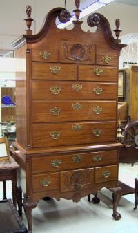 Nathan Margolis Makers mahogany highboy c1925-1930