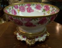 Tressemann and Vogt limoges hand painted punch bowl c1910