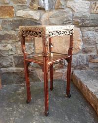 Chinese marble top rosewood plant display stand c1840