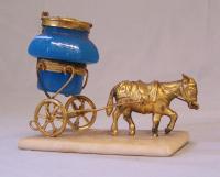 Antique French blue opaline donkey perfume bottle