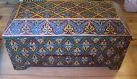 19th century Persian hand painted travel chest