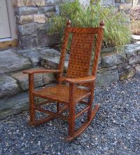 American Folk Art mosaic design rocking chair c1865