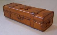 Victorian hand carved satinwood glove box c1850